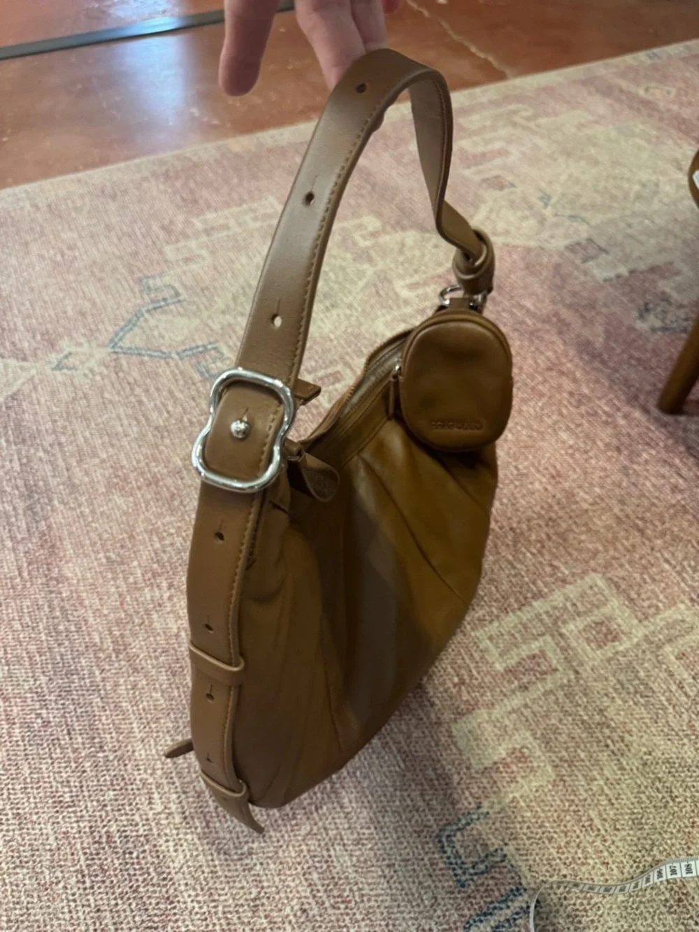 Cole Haan Womens' Quilted soft leather Hobo Bag - New Caramel